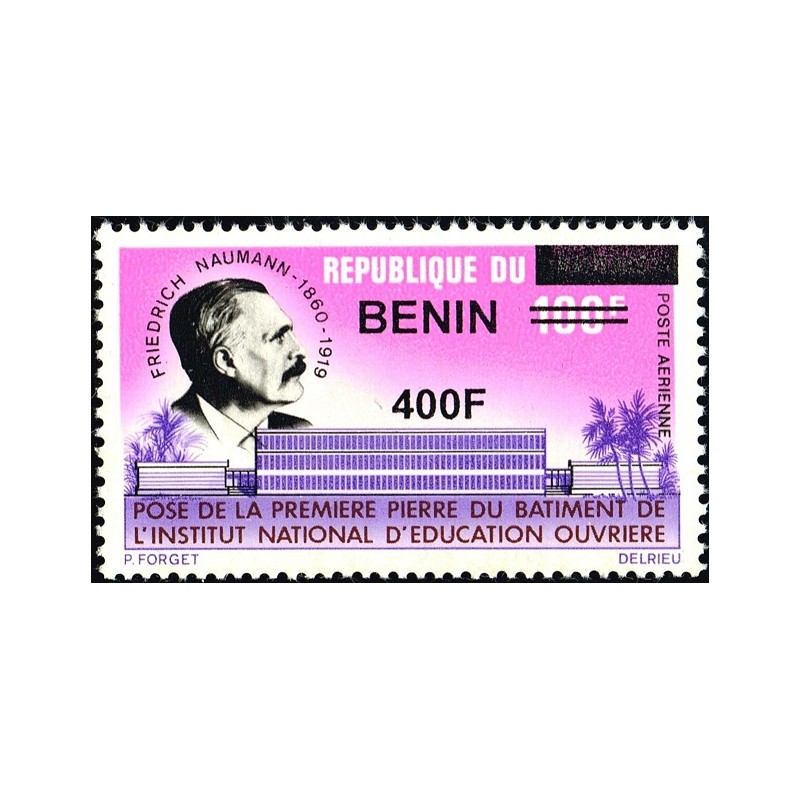 Bénin 2009 - Mi 1616 - surcharge locale 400 f - F. Naumann - Institut d'éducation ouvrière ** - cote 30 €