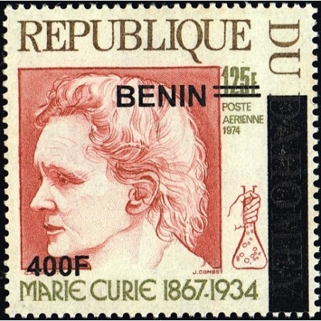 Bénin 2009 - Mi 1620 - surcharge locale 400 f - Marie Curie ** - cote 50 €