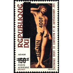 Bénin 2009 - Mi 1622 - surcharge locale 400 f - Adam par Lucas Cranach ** - cote 30 €