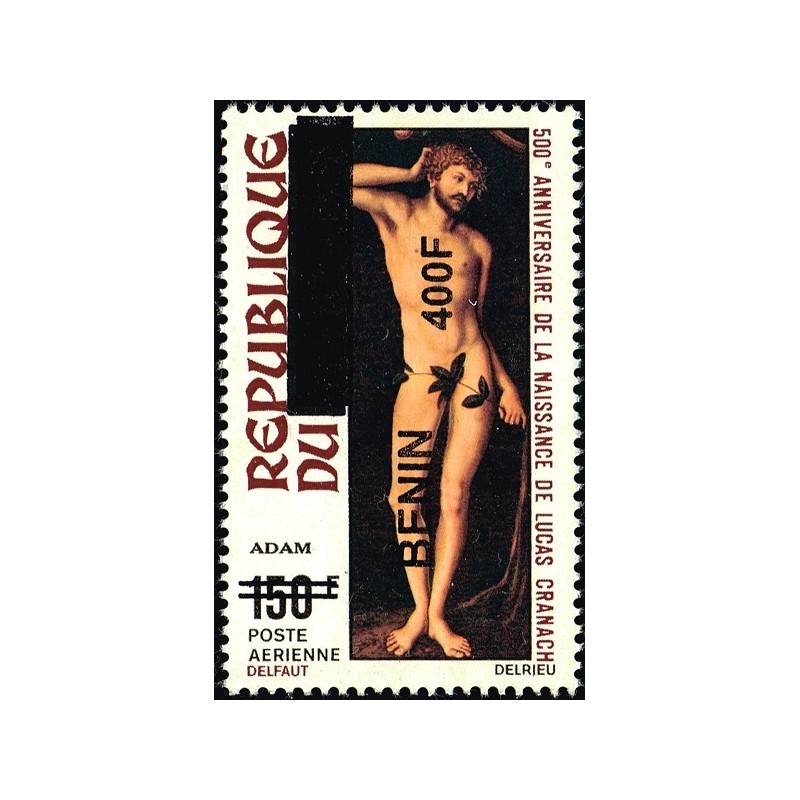 Benin 2009 - Mi 1622 - local overprint 400 f - Adam, by Lucas Cranach - MNH - CV 30 €