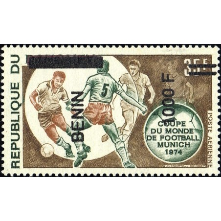 Bénin 2009 - Mi 1623 - surcharge locale 1000 f - coupe du monde de football Munich 1974 ** - cote 70 €