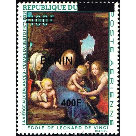 Bénin 2009 - Mi 1610 - surcharge locale 400 f - La vierge aux balances, école de Leonard de Vinci ** - cote 50 €