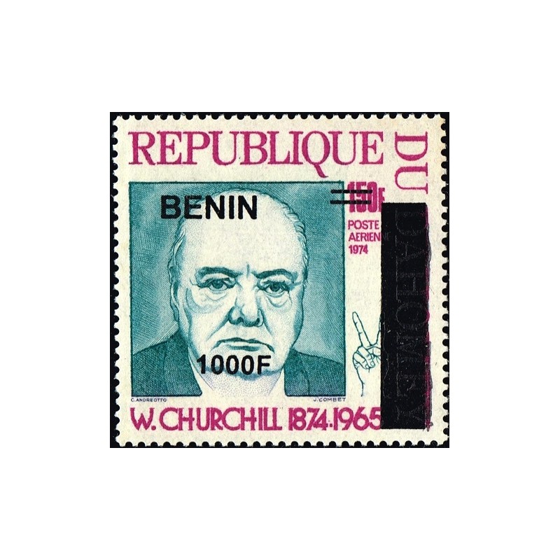 Bénin 2009 - Mi 1627 - surcharge locale 1000 f - Winston Churchill ** - cote 35 €