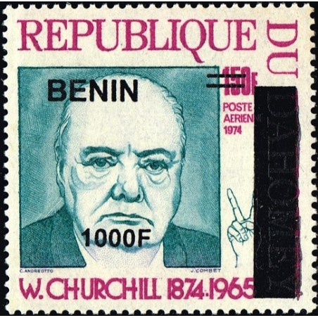 Bénin 2009 - Mi 1627 - surcharge locale 1000 f - Winston Churchill ** - cote 35 €