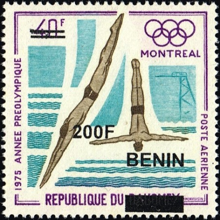 Benin 2009 - Mi 1522 - local overprint 200 f - Summer Olympics Montreal 1976 - Diving - MNH - CV 50 €