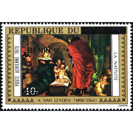 Bénin 2009 - Mi 1523 - surcharge locale 200 f - Nativité par A. Van Leyden ** - cote 50 €