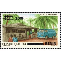 Benin 2009 - Mi 1524 - local overprint 200 f - Wolkswagen mail truck at rural post office - MNH - CV 70 €