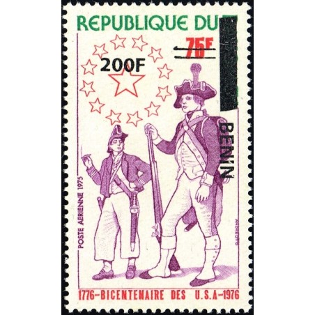 Bénin 2009 - Mi 1528 - surcharge locale 200 f - Bicentenaire des Etats-Unis - fantassin ** - cote 40 €