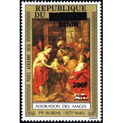 Bénin 2009 - Mi 1529 - surcharge locale 200 f - Adoration des mages par Rubens ** - cote 120 €