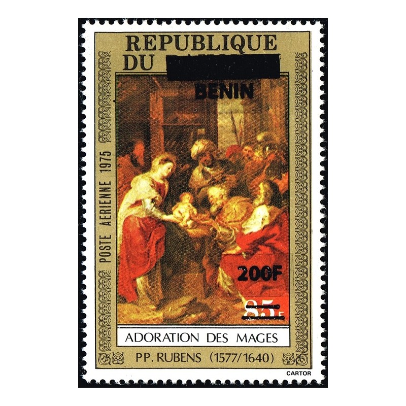 Bénin 2009 - Mi 1529 - surcharge locale 200 f - Adoration des mages par Rubens ** - cote 120 €