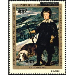Bénin 2009 - Mi 1540 - surcharge locale 300 f - Prince Balthazar par Velasquez - UNICEF - chien ** - cote 70 €