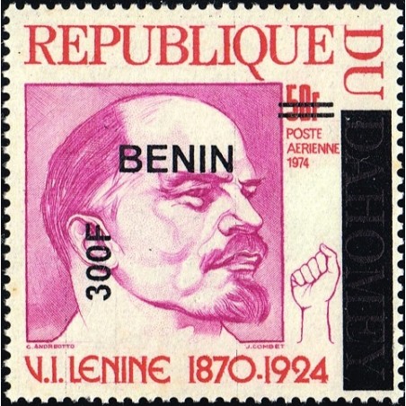 Bénin 2009 - Mi 1545 - surcharge locale 300 f - Lénine ** - cote 40 €