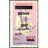 Bénin 2009 - Mi 1551 x - surcharge locale 300 f - Voilier : goélette ** - cote 100 € - VARIÉTÉ