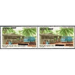 Benin 2009 - Mi 1524 x - slantwise overprint 200 f - Wolkswagen Combi bulli mail truck at rural post office - MNH