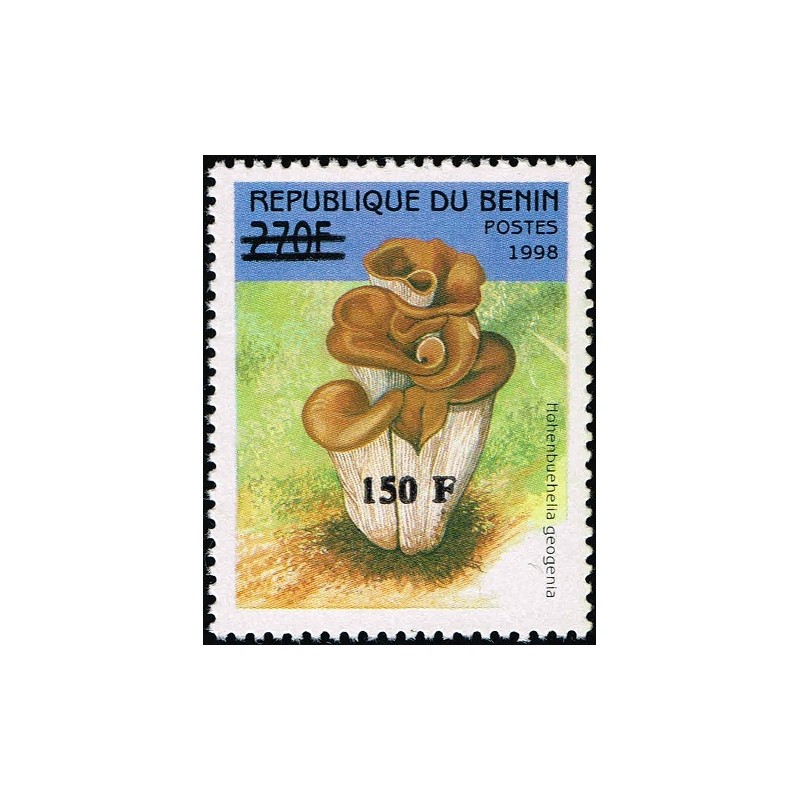 Benin 2000 - Mi 1300 - local overprint 150 f - mushroom "hohenbuehelia geogenia" - CV 100 € MNH