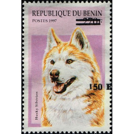 Benin 2000 - Mi 1291 - local overprint 150 f - Dog: siberian husky - CV 100 € MNH