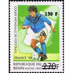 Bénin 2000 - Mi 1290 - surcharge locale 150 f - Coupe du monde de football "France 98" - cote 100 € **