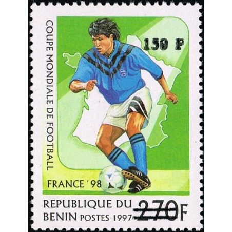 Benin 2000 - Mi 1290 - local overprint 150 f - Soccer world cup in France, 1998 - CV 100 € MNH