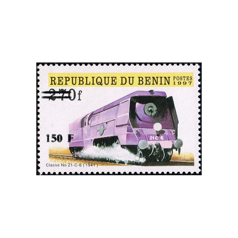 Bénin 2000 - Mi 1289 - surcharge locale 150 f - Trains "classe 21-C-6" - cote 100 € **