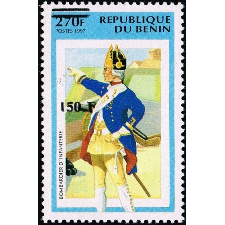 Benin 2000 - Mi 1288 - local overprint 150 f - Military uniform: bombardier - CV 100 € MNH