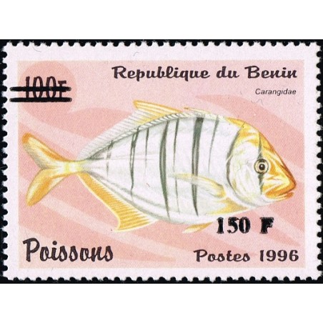 Bénin 2000 - Mi 1287 - surcharge locale 150 f - Poisson "carangidae" - cote 100 € **