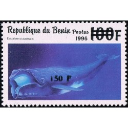 Bénin 2000 - Mi 1286 - surcharge locale 150 f - baleine franche australe "eubalaena australis" - cote 100 € **