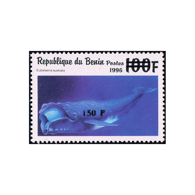 Bénin 2000 - Mi 1286 - surcharge locale 150 f - baleine franche australe "eubalaena australis" - cote 100 € **