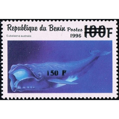 Bénin 2000 - Mi 1286 - surcharge locale 150 f - baleine franche australe "eubalaena australis" - cote 100 € **