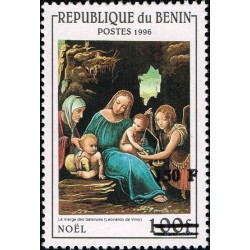 Bénin 2000 - Mi 1280 - surcharge locale 150 f - Vierge des balances par Léonard de Vinci - Noël - cote 100 € **
