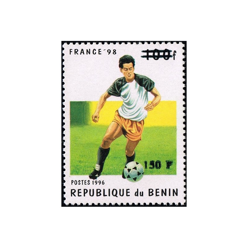 Bénin 2000 - Mi 1279 - surcharge locale 150 f - Coupe du monde de football "France 98" - cote 100 € **
