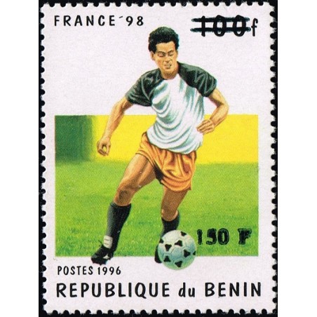 Bénin 2000 - Mi 1279 - surcharge locale 150 f - Coupe du monde de football "France 98" - cote 100 € **