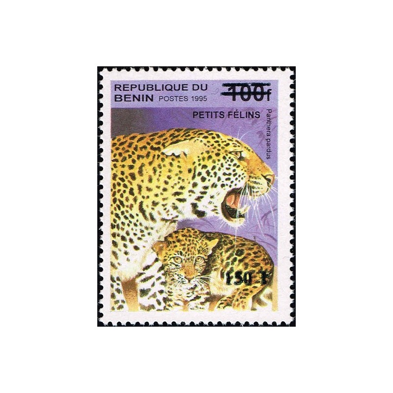 Benin 2000 - Mi 1277 - local overprint 150 f - Cats: leopard "panthera pardus" - CV 100 € MNH