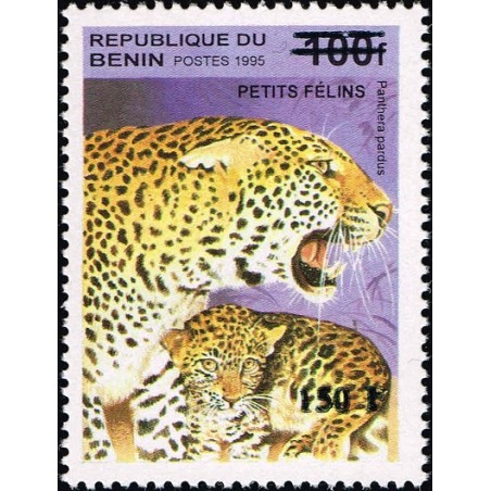 Benin 2000 - Mi 1277 - local overprint 150 f - Cats: leopard "panthera pardus" - CV 100 € MNH
