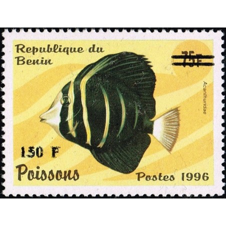 Bénin 2000 - Mi 1269 - surcharge locale 150 f - Poisson "acanthuridae" - cote 100 € **