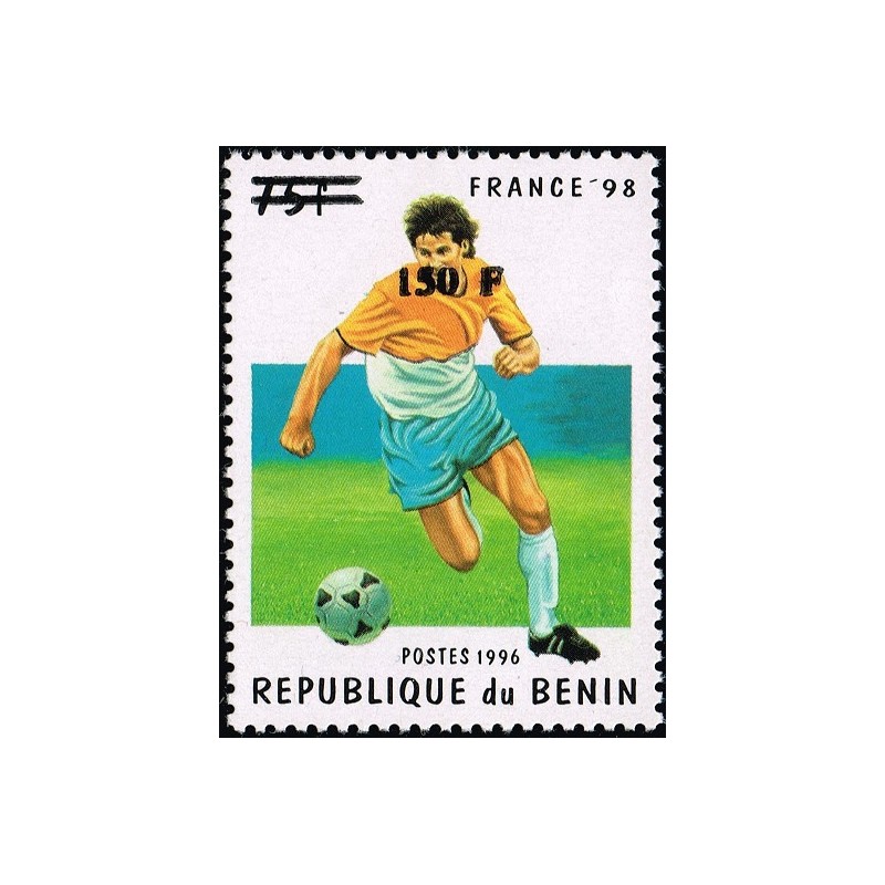 Bénin 2000 - Mi 1259 - surcharge locale 150 f - Coupe du monde de football "France 98" - cote 100 € **