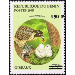 Bénin 2000 - Mi 1255 - surcharge locale 150 f - Oiseau "falco peregrinus" - cote 100 € **