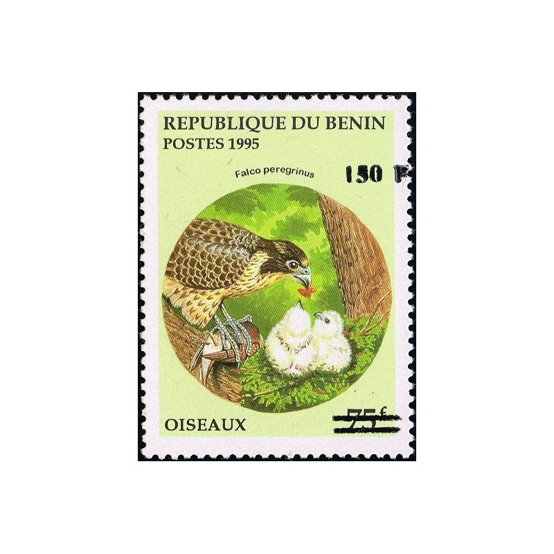 Bénin 2000 - Mi 1255 - surcharge locale 150 f - Oiseau "falco peregrinus" - cote 100 € **