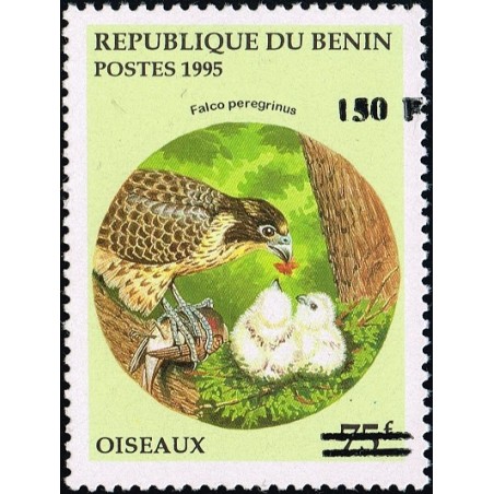 Bénin 2000 - Mi 1255 - surcharge locale 150 f - Oiseau "falco peregrinus" - cote 100 € **
