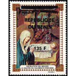 Benin 1996 - Mi 875 - local overprint 135 f - adoration - Master of the Hausbuch - MNH - CV 40 €