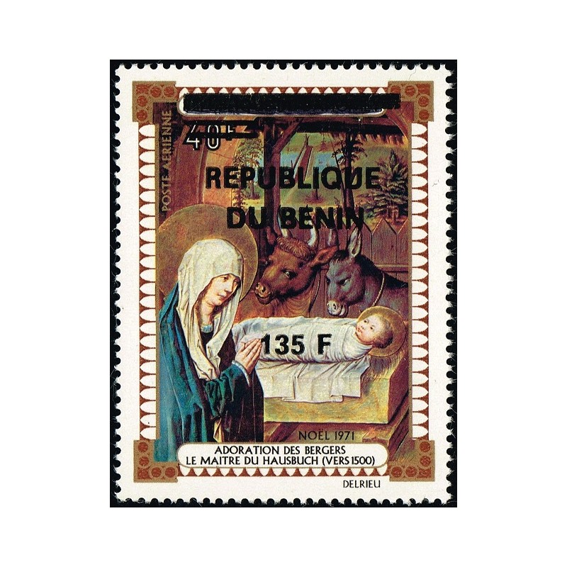 Benin 1996 - Mi 875 - local overprint 135 f - adoration - Master of the Hausbuch - MNH - CV 40 €