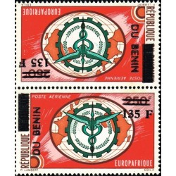 Benin 1994 - Mi 600 - local overprint 135 f tête-bêche pair - Europafrica 1974 - MNH - CV 120 €