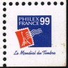 Congo 1999 - Mi 1599 1600 x4 avec logo PHILEXFRANCE 99 - tissu en raphia - **