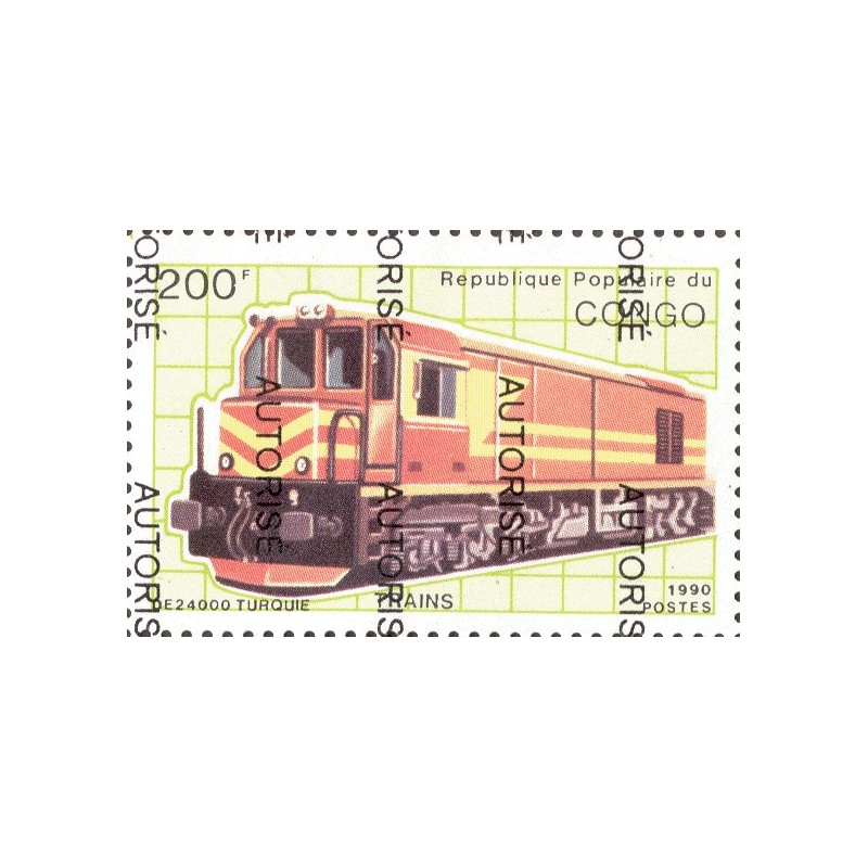 1998 - Mi 1520 - surcharge AUTORISE - Train : locomotive, Turquie **