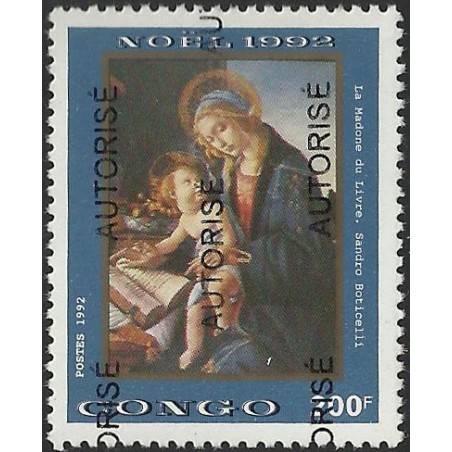 1998 - Mi 1523 - surcharge AUTORISE - Noël 1992 - Sandro Botticelli **