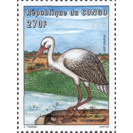 2001 - Mi 1744 - Oiseaux aquatiques : Cigogne blanche **