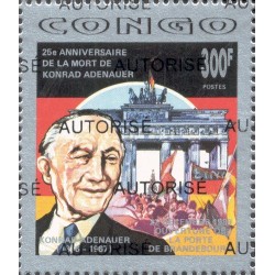 1998 - 1998 - Mi 1535 - surcharge AUTORISE -  K. Adenauer, porte de Brandebourg **
