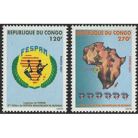 2001 - Mi 1737/1738 - Pan-African Festival of Music - 2 st. - MNH