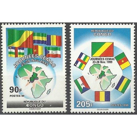 1999 - Mi 1654/1655 - CEMAC - 2 val. **