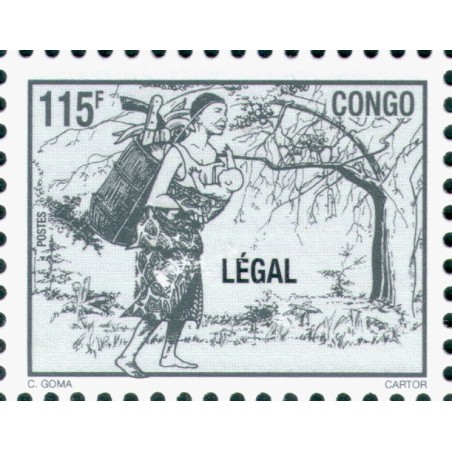 1998 - Mi 1565 - local overprint LEGAL - Mother carrying baby - 115 f dark gray - MNH