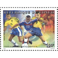 1998 - Mi 1593 - Soccer World Cup France 98 - France vs Brazil - MNH